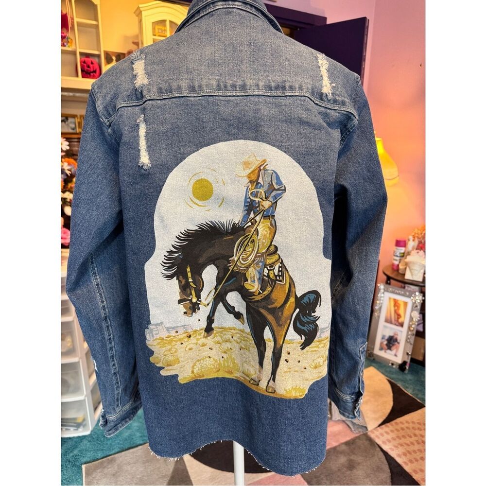 Rodeo Cowboy Denim Shirt - Picture 1 of 12
